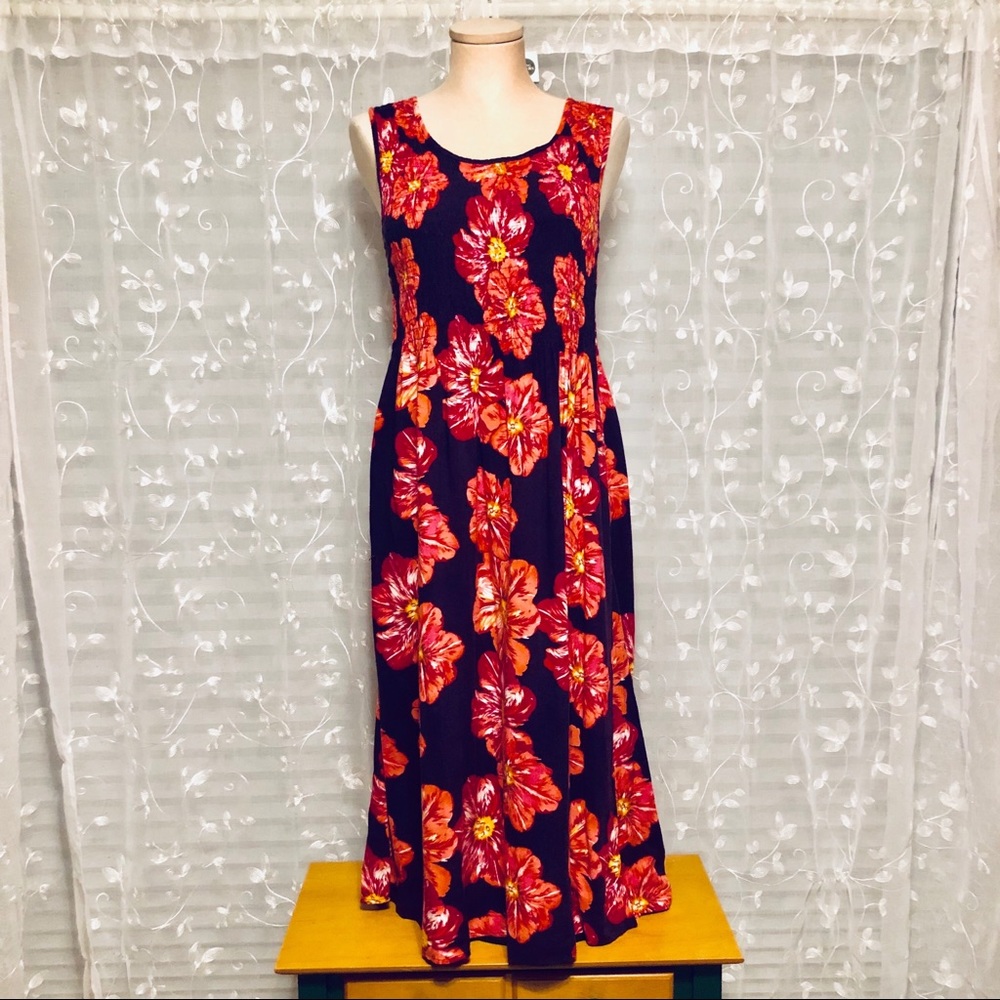 Tropical Hawaiian Hibiscus Floral Dress